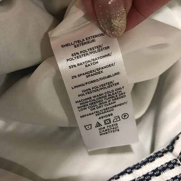 Ann Taylor factory blue stripe skirt with lining side zipper size 6 - Picture 7 of 7